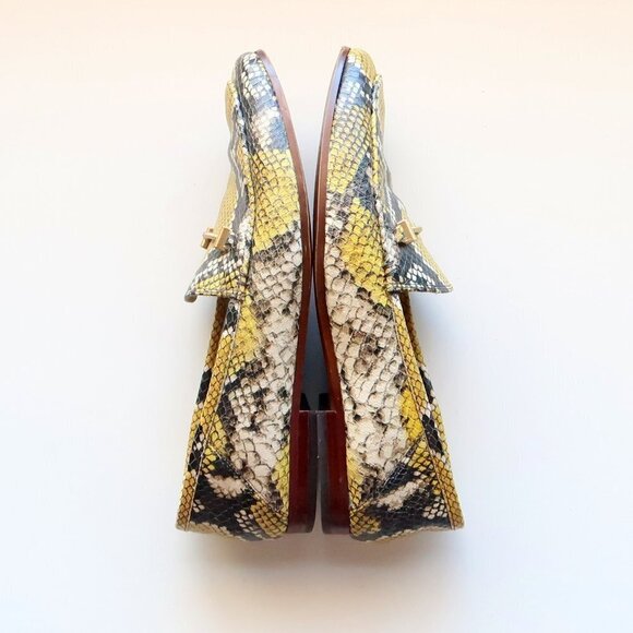 Sam Edelman Lior Yellow Snakeskin Leather Horse-bit Loafers, Slip On Shoes Sz. 8 - Picture 12 of 16